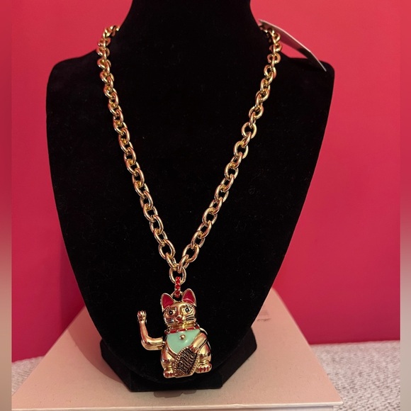 Betsey johnson - LUCKING OUT LUCKY CAT PENDANT NECKLACE RED NWT - Picture 4 of 10